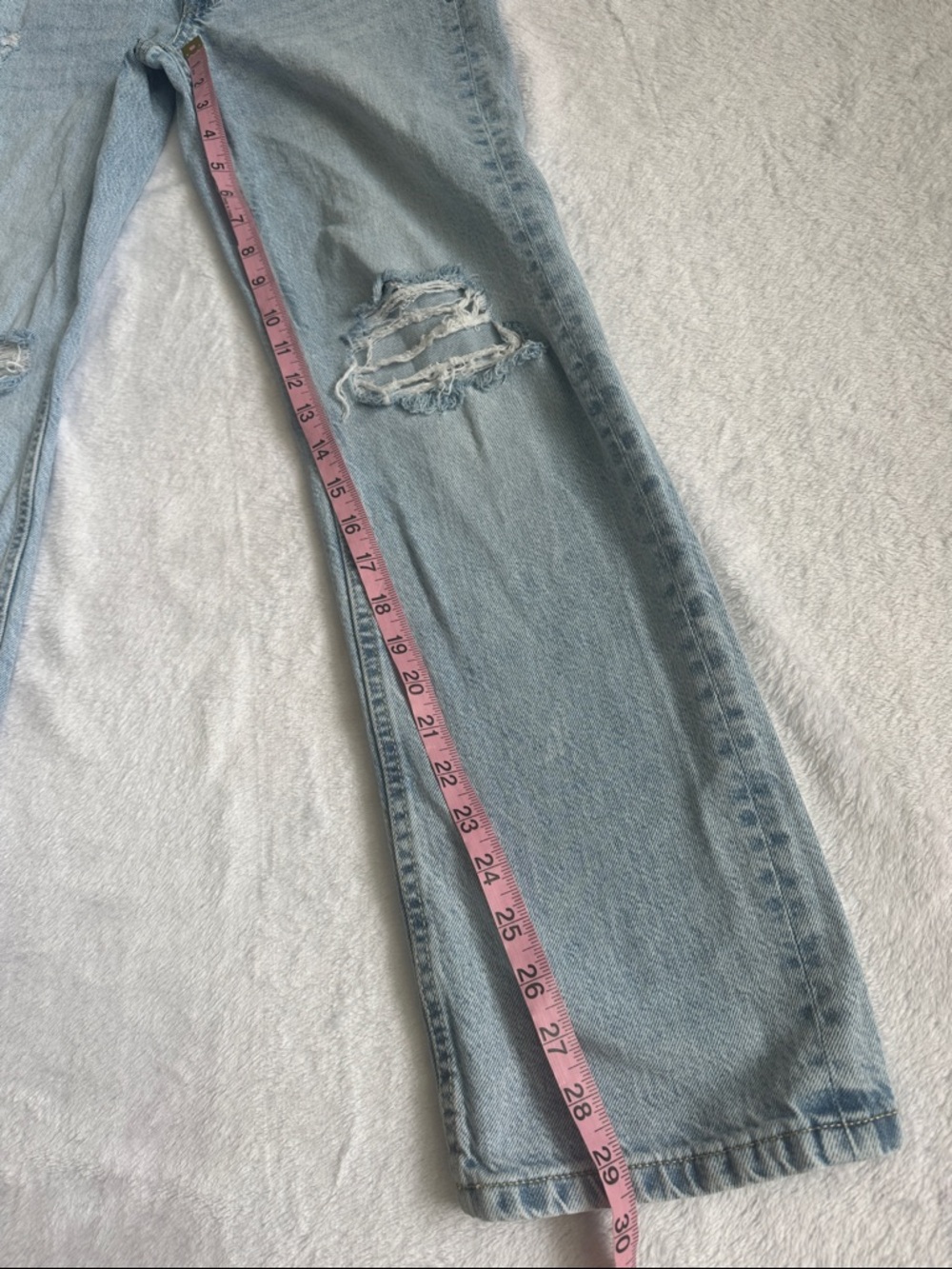 Aeropostale Aero Low Rise Baggy Thrashed Light Wash Jeans 000 Grunge Distressed - Picture 7 of 8